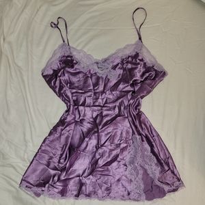 Vintage 90s Victoria Secret Purple Slop Dress (size L)